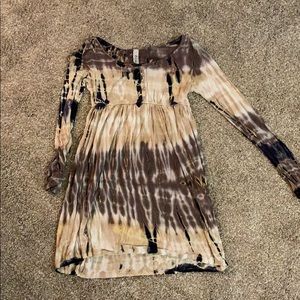Tie dye long sleeved dress